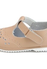 L'AMOUR Birdie T- Strap Stitched Mary Jane in Latte