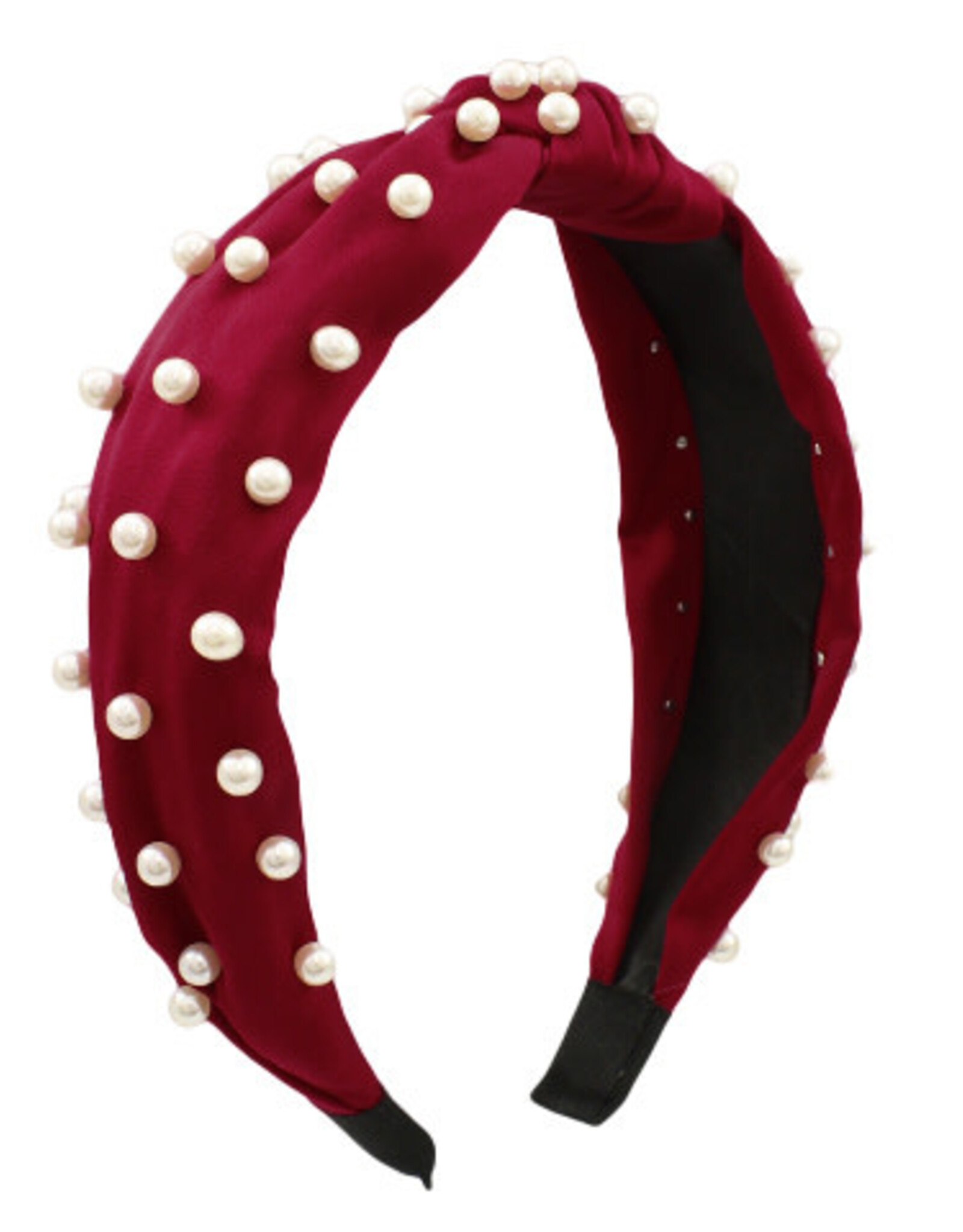 Pearl Knot Headband in Burgundy