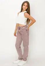 Tractr High Rise Weekender Pant in Mauve