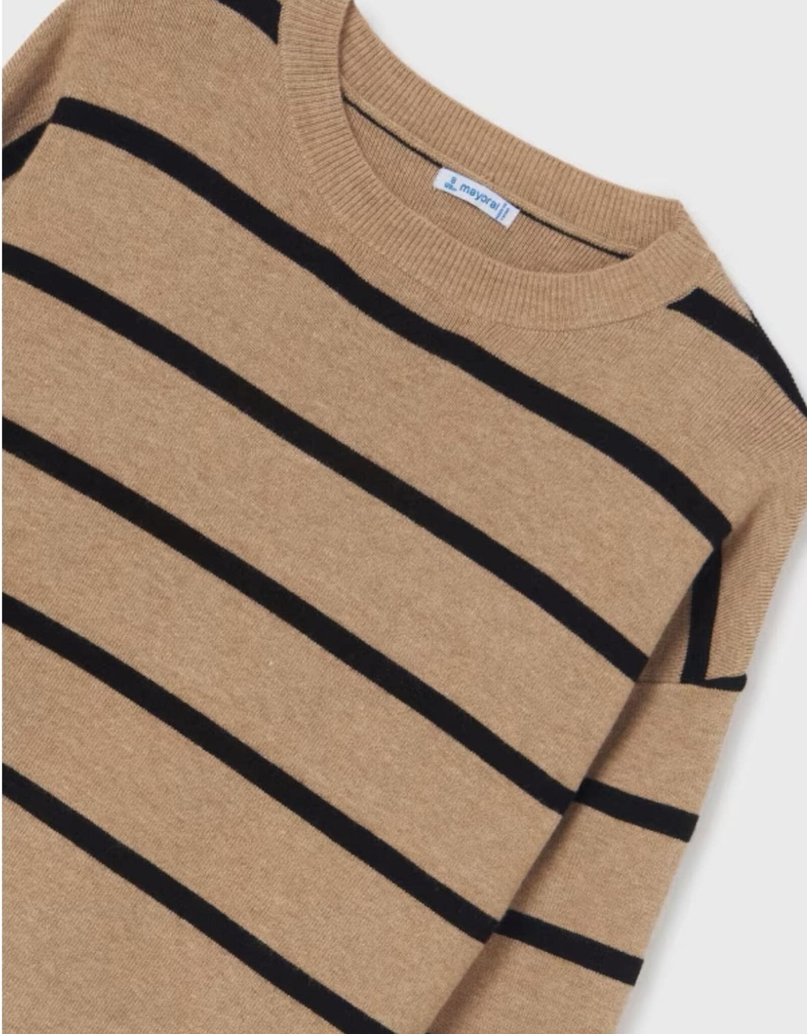 Mayoral Kaley Sweater in Tan/Black Stripe