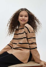 Mayoral Kaley Sweater in Tan/Black Stripe