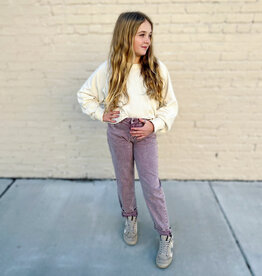 Tractr High Rise Weekender Pant in Mauve