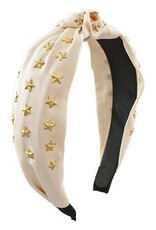 Star Studded Knotted Headband in Ivory