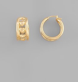 Heart Double Layer Hoop Earring