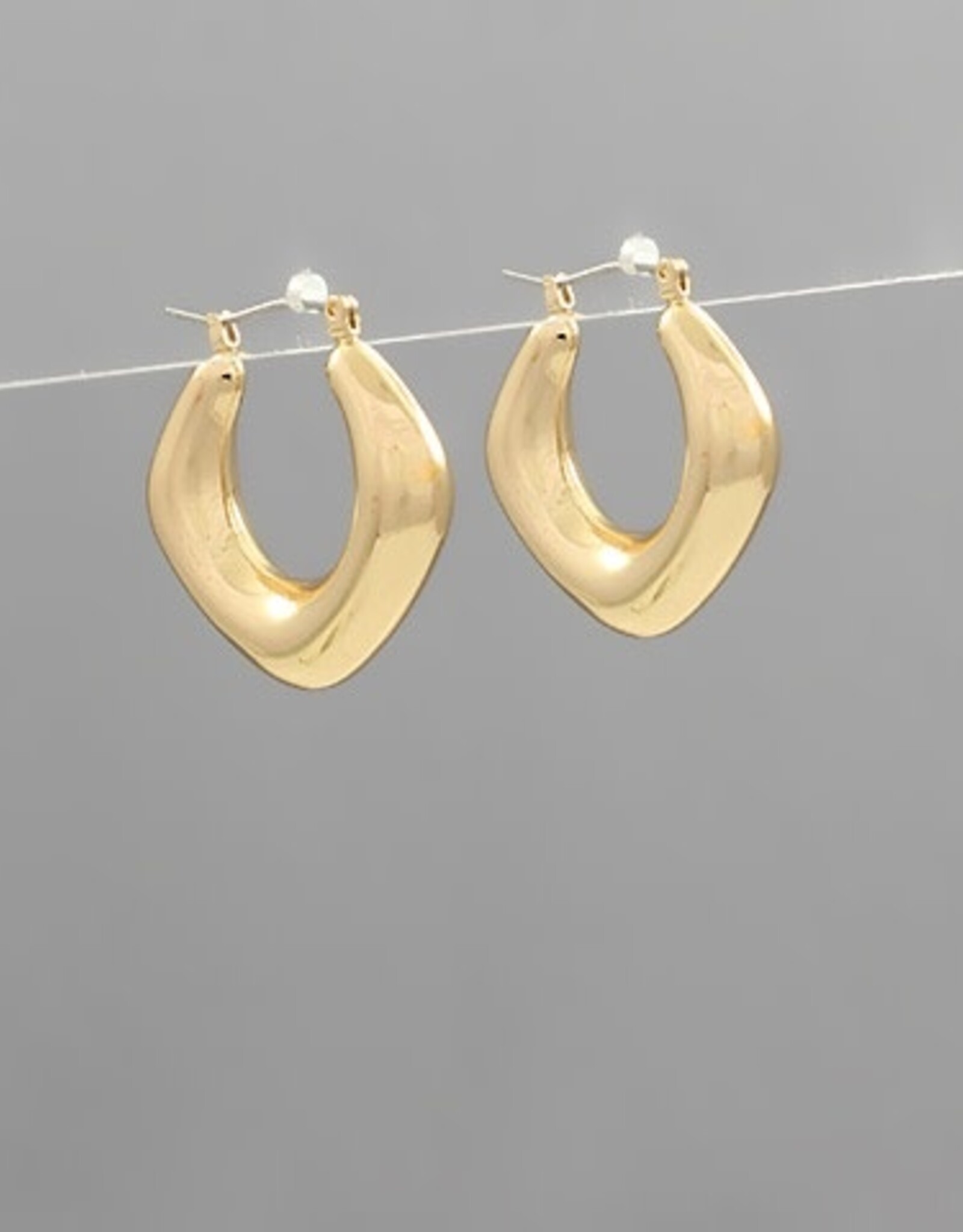 Puffy Round Rhombus Hoop Earring