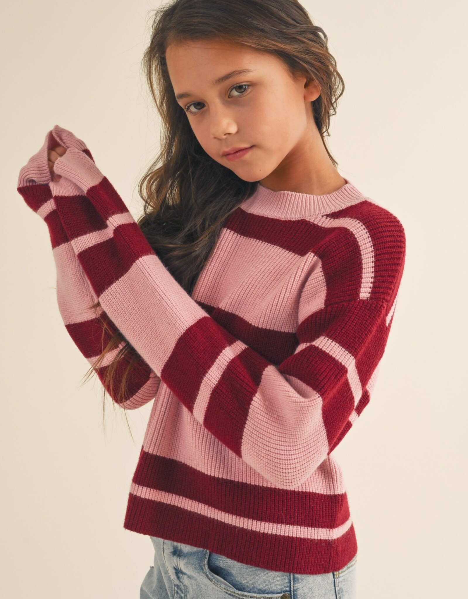 Carmen Sweater in Red Stripe