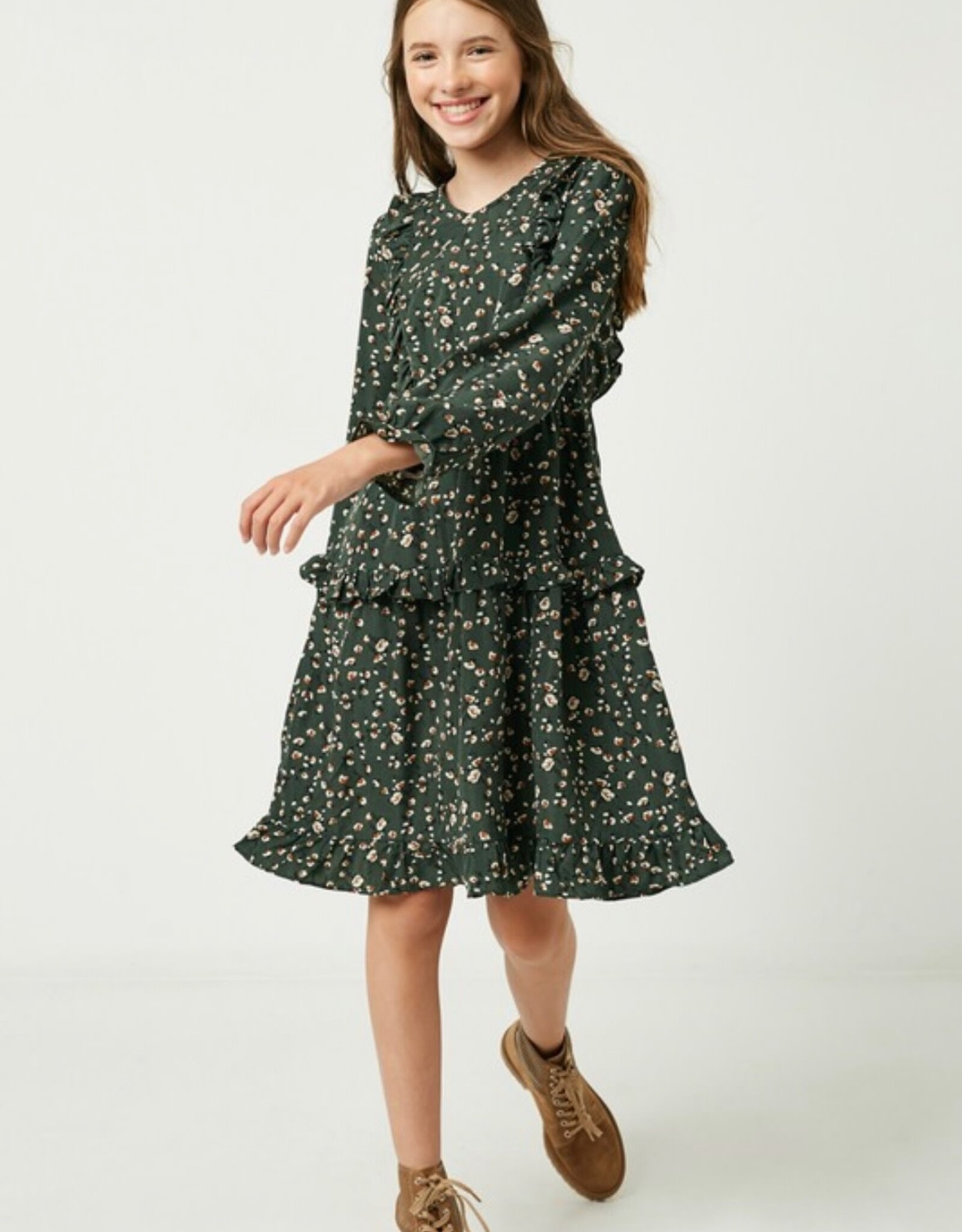 Hayden Sailor Dress in Green Floral