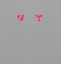 Crystal Heart Stud Earring Pink