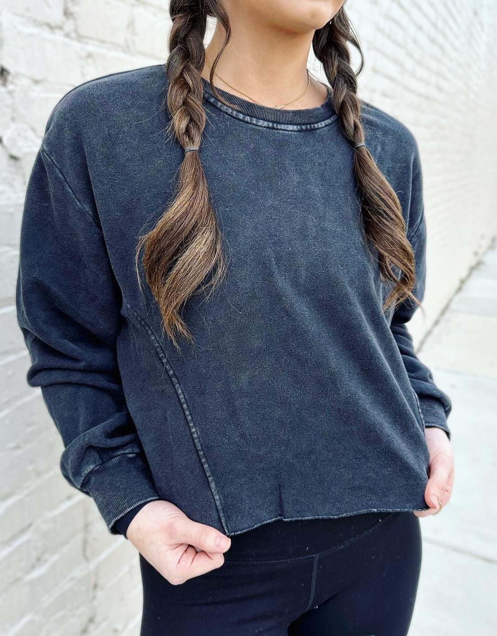HYFVE Maria Sweatshirt Top in Black
