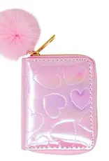 Zomi Gems Shiny Dotted Heart Wallet in Pink