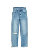 Tractr Straight Crop Jean in Medium Wash