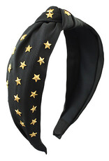 Star Studded Knotted Headband in Black