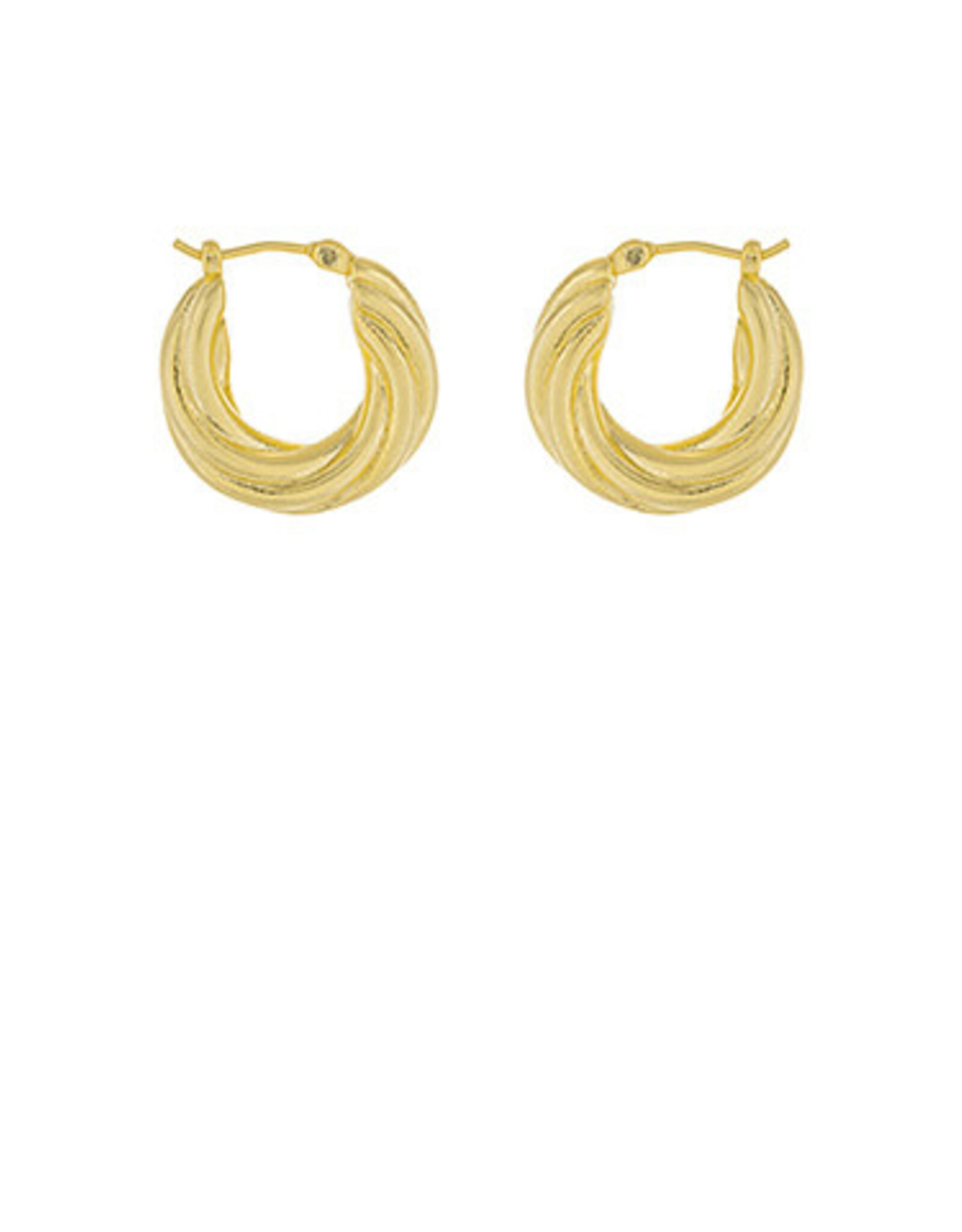 Rope Texture Brass Hoop Earring