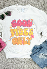 Good Vibes Graphic Sweatshirt in White
