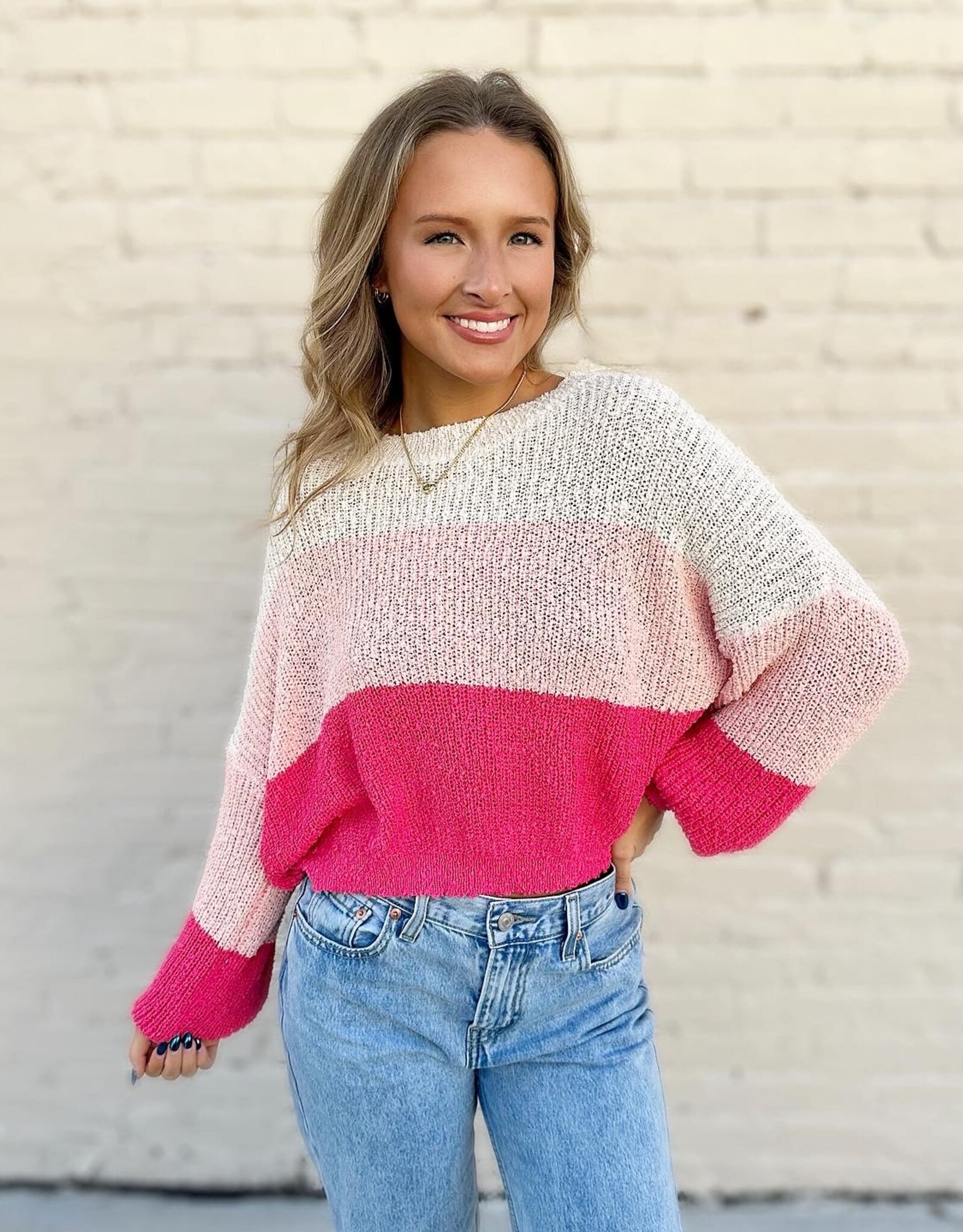 Brooke Sweater in Hot Pink