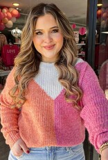 Lilah Sweater in Orange/Hot Pink