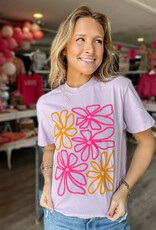 Puff Paint Flower Graphic Tee in Lavender
