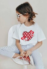 Retro Hearts Valentine Tee in White