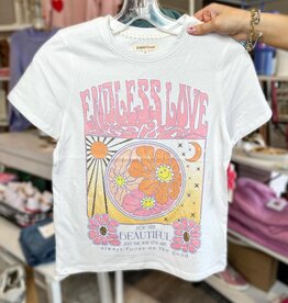 Paper Flower Endless Love in Gold Foil Graphic Tee in White