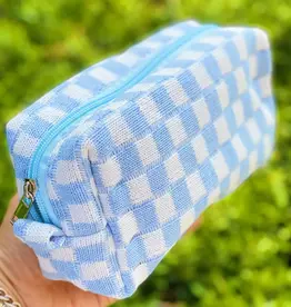 Check Yourself Cosmetic Bag in Blue