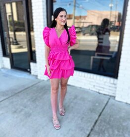 entro Mallory Dress in Hot Pink