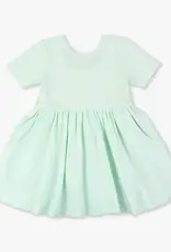 RuffleButts Mint Knit Short Sleeve Twirl Dress
