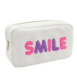 Varisity Chenille Smile Cosmetic Bag