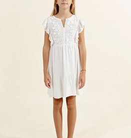 Mini Molly By Molly Bracken Ruffle Dress with Lace in White