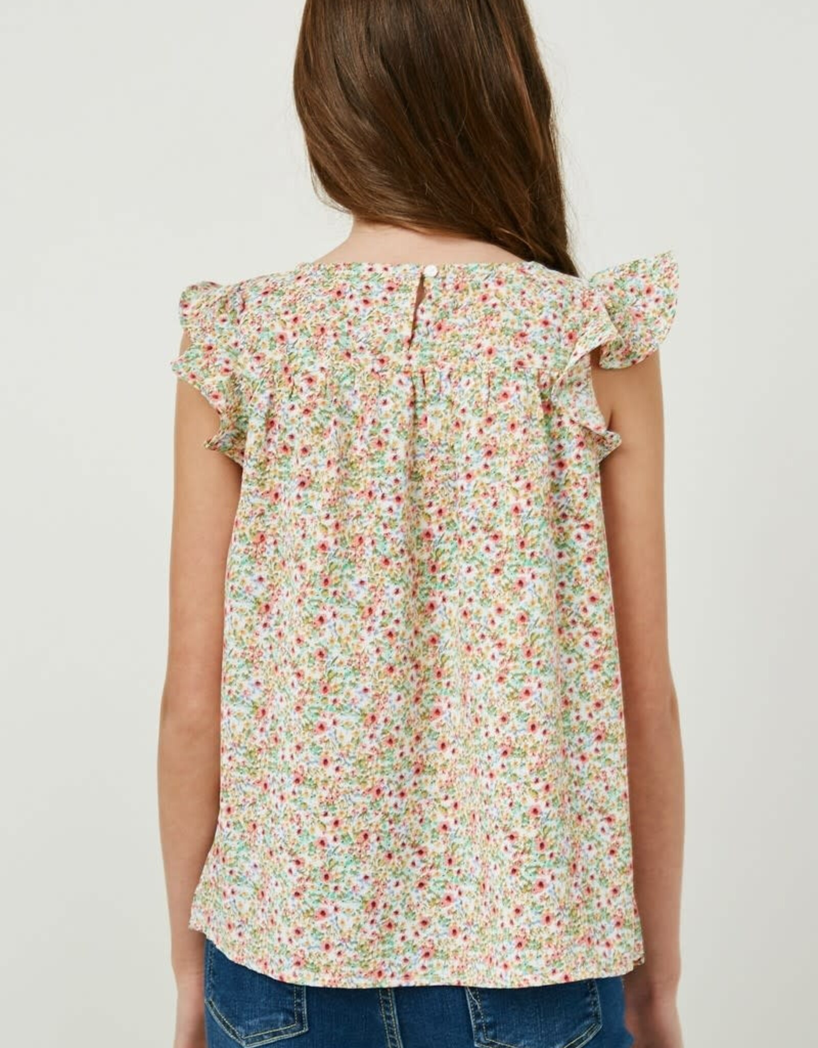 Hayden Lacey Top in Mint Floral