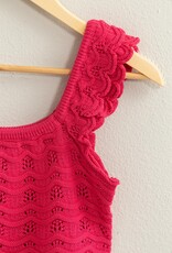 HYFVE Bethany Scallop Crochet Top in Hot Pink