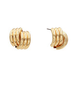 Textured Brass Knot Stud Earring