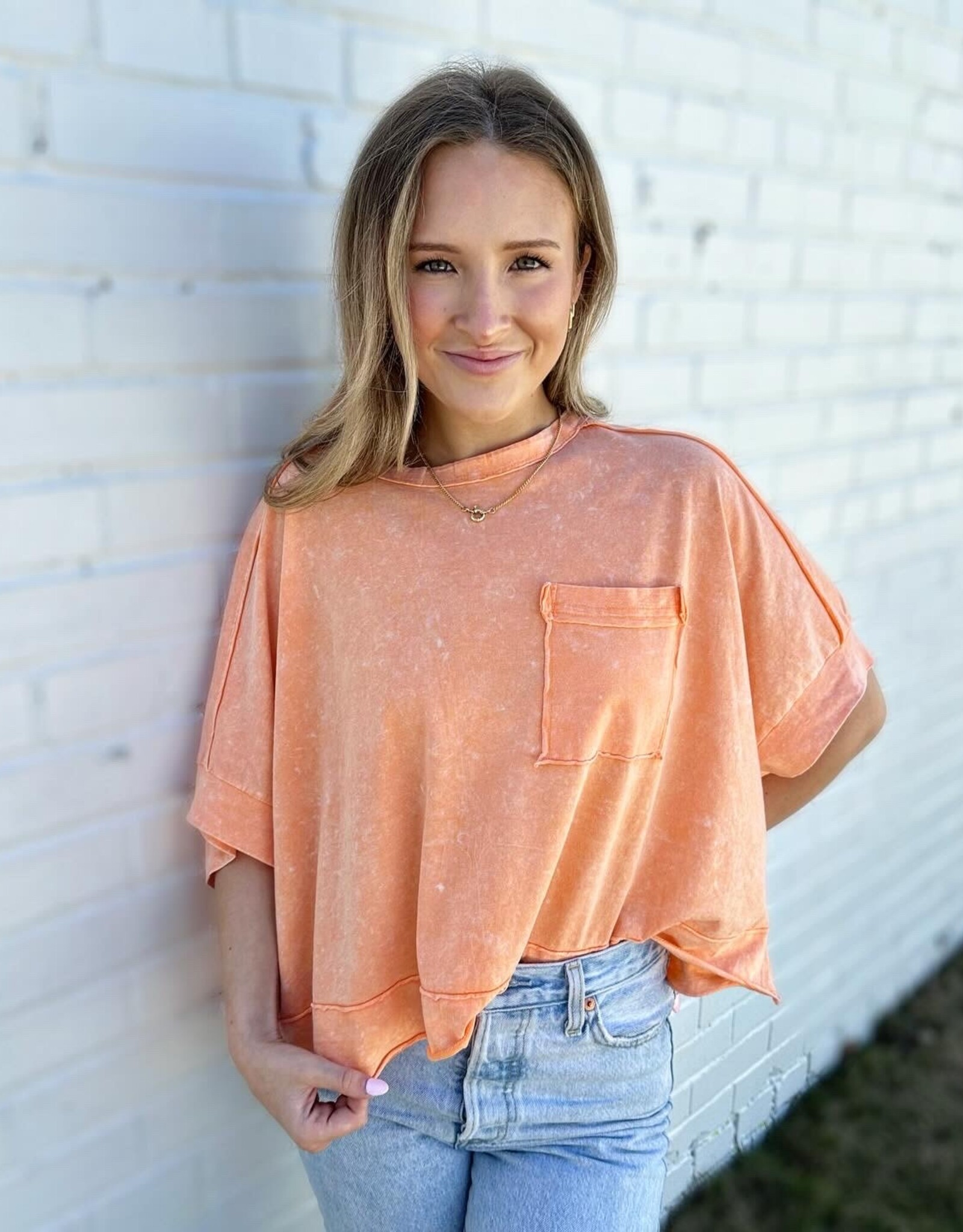 Shannon Pocket Top in Orange