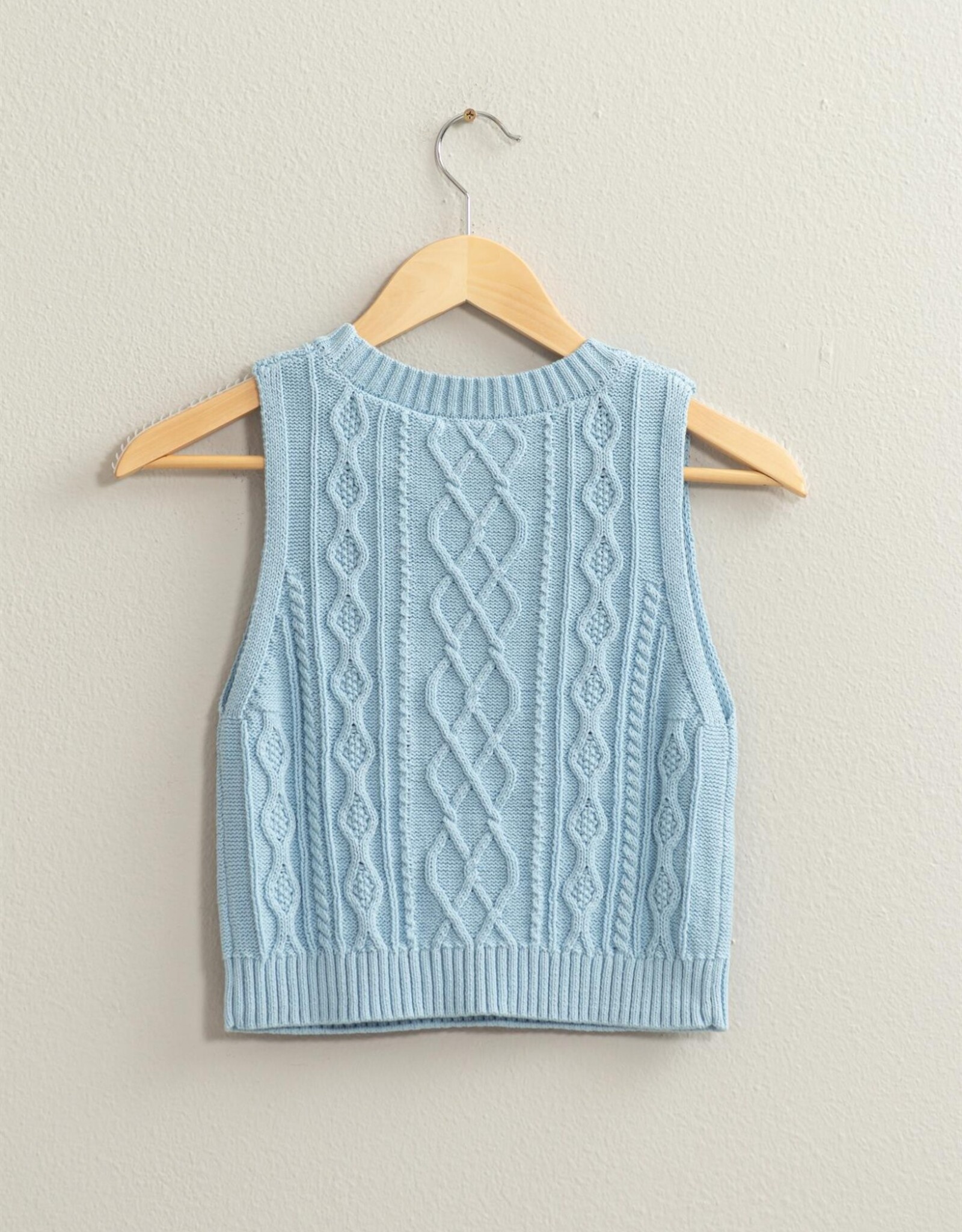 HYFVE Makenzie Cable Knit Top in Blue