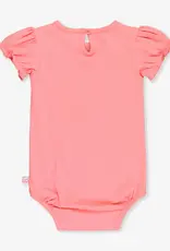 RuffleButts Pink Bodysuit with English Roses Short Set