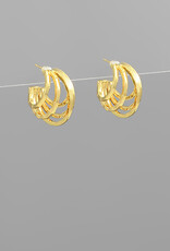 Five Layer Brass Hoop Earring