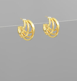 Five Layer Brass Hoop Earring