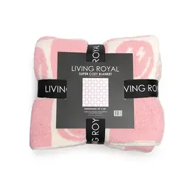 Living Royal Pink Bolt Smile Blanket