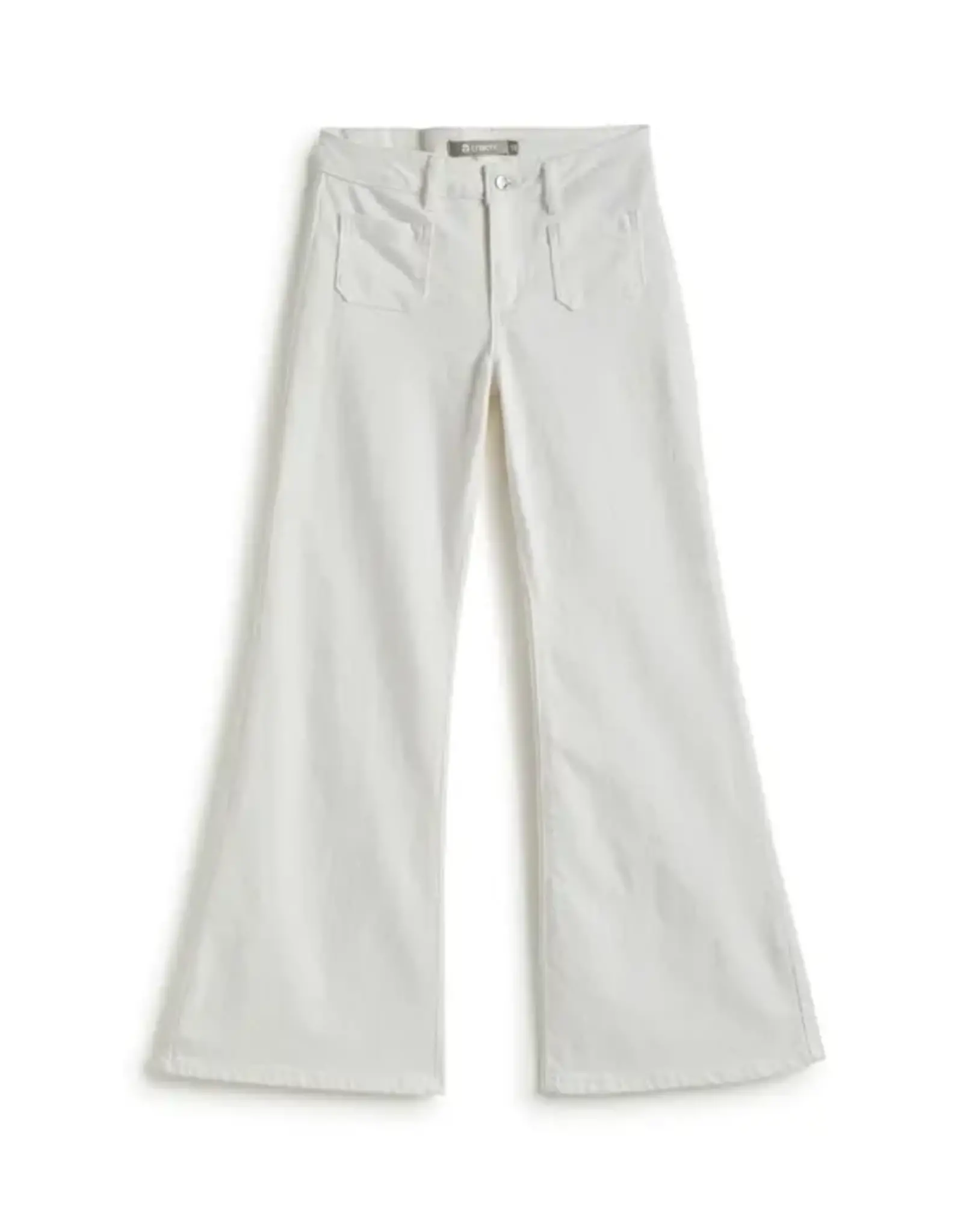 Tractr Patch Pocket Relax Flare Jean in White