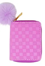 Zomi Gems Checker Canvas Wallet in Purple