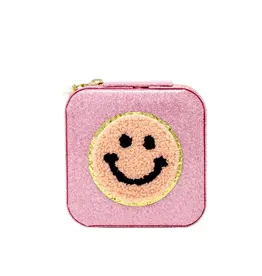 Zomi Gems Happy Face Sparkle Jewelry Box Pink