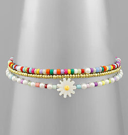 Flower and Bread Bracelet Set