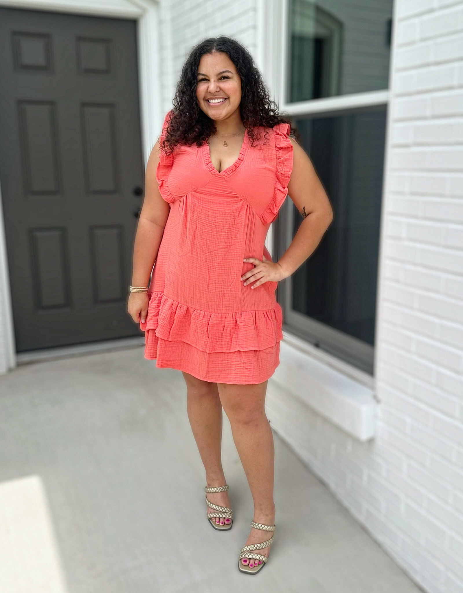 Bree Dress in Coral