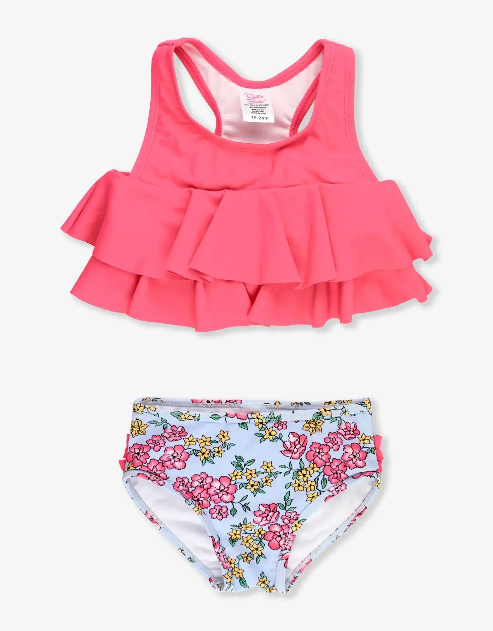 RuffleButts Cheerful Blooms Flounce Two Piece Swim