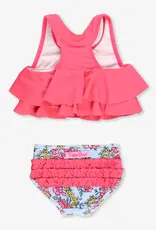 RuffleButts Cheerful Blooms Flounce Two Piece Swim