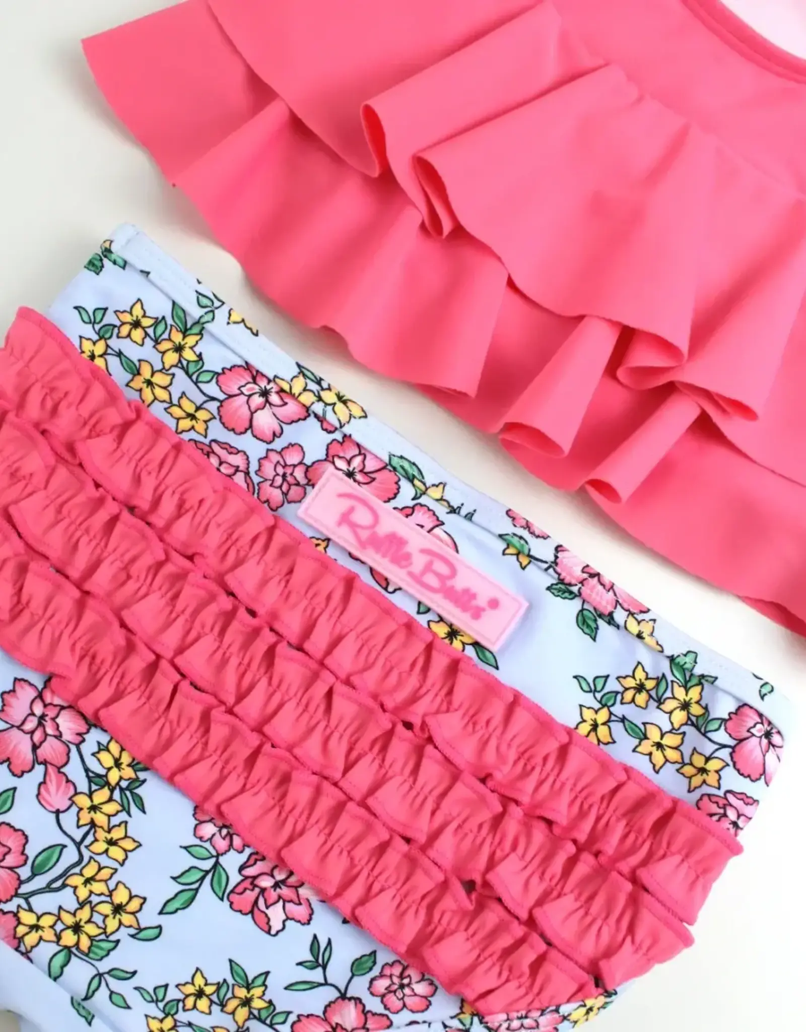 RuffleButts Cheerful Blooms Flounce Two Piece Swim