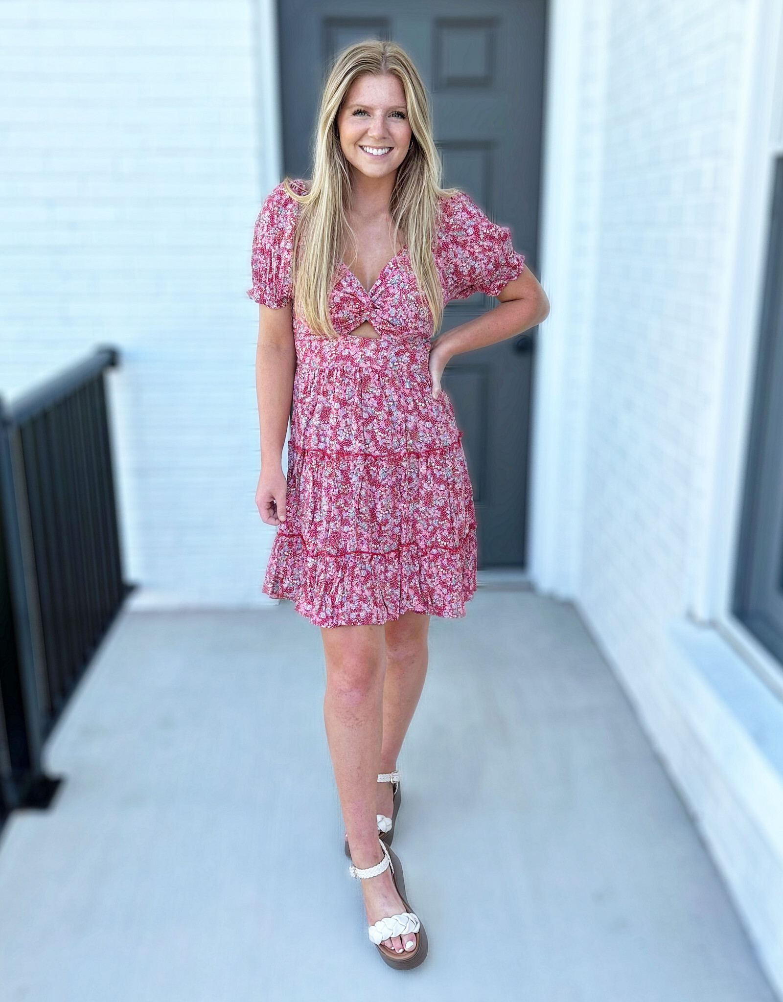 Bella Dress in Red Floral