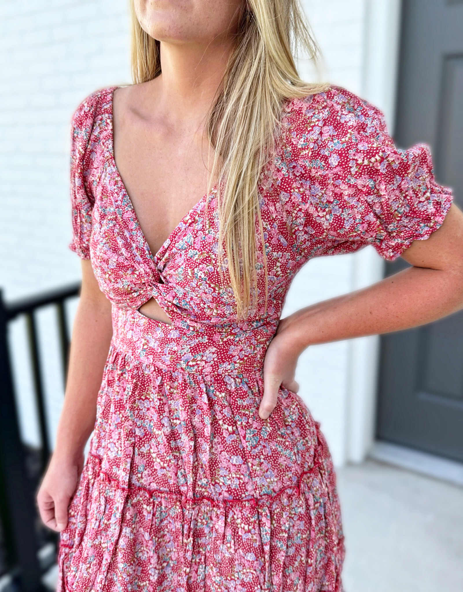 Bella Dress in Red Floral