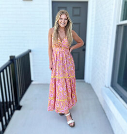 Gabby Maxi Dress in Orange Floral