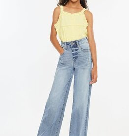 KanCan High Rise Slim Wide Leg in Light Wash