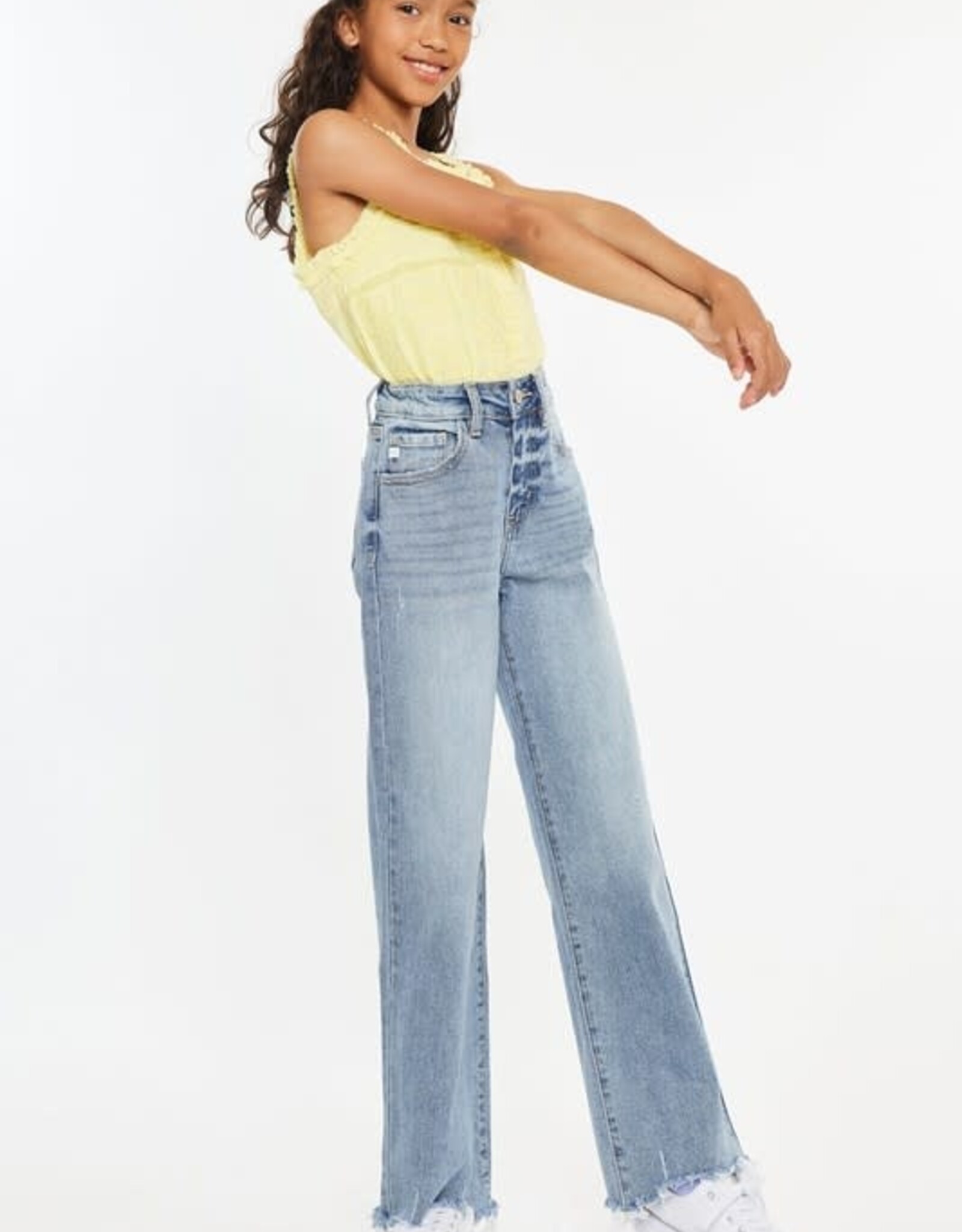 KanCan High Rise Slim Wide Leg in Light Wash